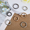 12Pcs 6 Styles Alloy Twist Spring Gate Ring FIND-CA0007-96-4