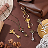 12Pcs 3 Colors Alloy Coffee Tea Spoon & Bee Pendants PALLOY-GA00013-5
