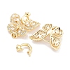 Brass with Cubic Zirconia Fold Over Clasps KK-P271-14G-2