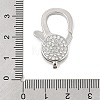 Brass Micro Pave Clear Cubic Zirconia Lobster Claw Clasps KK-P299-05P-3