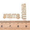 Brass Micro Pave Clear Cubic Zirconia Word mama Links Connector Charms KK-K002-32C-G-2