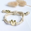 Letter V Cotton Cord Braided Knot Bracelets FS-WG79C27-22-1