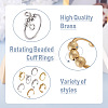8Pcs 8 Style Brass Rotating Beaded Cuff Rings RJEW-SW0001-01-3