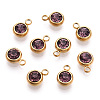 201 Stainless Steel Rhinestone Charms X-STAS-S068-06G-3