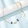 Natural Lapis Lazuli Chip and Rice Natural Pearl Beaded Necklaces GG-CBA3297-15G-C-3