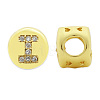 Brass Micro Pave Clear Cubic Zirconia Beads KK-T030-LA843-IX3-2