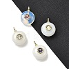 Synthetic Opalite Flat Round Pendants G-H318-01G-A-07-1