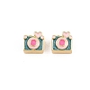 Brass Enamel Beads KK-B157-07G-1