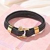Braided Microfiber Leather Cord Double Bracelets BJEW-C153-01C-2