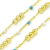 Brass Enamel Round Beaded Link Chain CHC-G022-07G-18-1