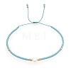 Glass Imitation Pearl & Seed Braided Bead Bracelets WO2637-25-1