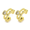 Brass Micro Pave Clear Cubic Zirconia Cuff Earrings for Women EJEW-C104-048G-1