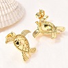 Brass Stud Earrings EJEW-B118-01G-3