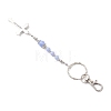 Cross Gemstone & Alloy Pendant Keychains KEYC-JKC01449-5