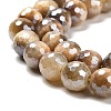 Electroplated Natural Tiger Eye Round Beads Strands G-L598-A04-02-4