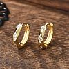 Ring Sparkling Cubic Zirconia Huggie Hoop Earrings for Girl Women EJEW-H126-05G-5