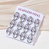 6 Pairs 304 Stainless Steel Stud Earrings EJEW-C180-01P-1