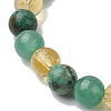 8mm Round Natural African Turquoise(Jasper) & Green Aventurine BJEW-JB10625-01-4