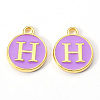 Golden Plated Alloy Enamel Charms ENAM-S118-10H-1