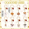 8Pcs 8 Styles Alloy Enamel Dog Heart Bone Pendant Keychain KEYC-YW00283-3