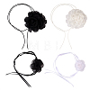 4Pcs 4 Styles Cloth & Polyester Flower Collar Choker Necklaces Set for Women Bride Wedding Party AJEW-TA0001-27-9