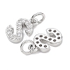 SHEGRACE Brass Micro Pave Clear Cubic Zirconia Pendants XGRQ29910-394P-S-2