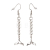 Curb Chains with Charm Long Dangle Earrings EJEW-JE04963-4