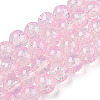 Transparent Crackle Baking Painted Glass Beads Strands DGLA-T003-01C-14-1