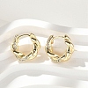 Brass Clear Cubic Zirconia Hoop Earrings EJEW-Q014-29G-1