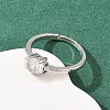 Brass Micro Pave Cubic Zirconia Finger Rings for Women RJEW-B153-02P-3
