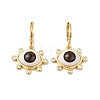 Resin Horse Eye Dangle Leverback Earrings with Cubic Zirconia EJEW-E185-01G-M-2