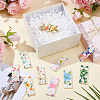10Pcs 10 Styles Flower Printed Felt Necklace Display Cards DIY-SC0033-86A-4