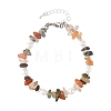 Natural Rutilated Quartz Chip & Shell Pearl Beaded Bracelets BJEW-JB14323-3