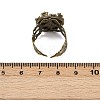 Adjustable Antique Bronze Tone Filigree Brass Ring Component Cabochon Settings X-KK-G020-A-4