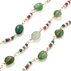 Natural Agate & Glass Link Chains CHC-K014-11G-04-1