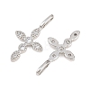 Brass Pave Clear Cubic Zirconia Pendants KK-CBA6A75-55A-P-2