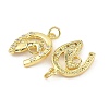 Brass Micro Pave Clear Cubic Zirconia Pendants KK-B177-05A-G-2