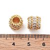 Column Brass Micro Pave Clear Cubic Zirconia Beads KK-S394-02A-3