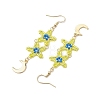 Star Glass Seed Beaded Dangle Earrings for Women EJEW-MZ00206-03-4