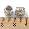 Rack Plating Brass Micro Pave Clear Cubic Zirconia European Beads KK-L215-301P-3