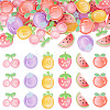 36Pcs 6 Styles Fruit Theme Transparent Resin Cabochons RESI-TADJ0001-27-1