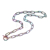 Ion Plating(IP) 304 Stainless Steel Paperclip Chain Necklaces NJEW-O124-01MU-2