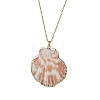 12Pcs 12 Styles Electroplated Natural Mixed Shell Pendant Necklaces NJEW-JN05212-4