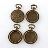 Vintage Tibetan Style Alloy Pendant Cabochon Settings TIBEP-M018-31AB-NF-2