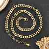 304 Stainless Steel Cuban Link Chain Necklaces for Women Men NJEW-G161-02G-2