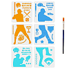 US 1 Set PET Hollow Out Drawing Painting Stencils DIY-MA0001-29-1