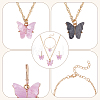 Plastic Butterfly Pendant Necklace & Bracelet & Dangle Leverback Earrings SJEW-AN0001-33-3