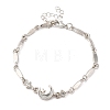 Alloy Pave Cubic Zirconia Moon Link Bracelets WG9EBEA-06-1