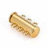 3-Strands 6-Holes Tube Brass Magnetic Slide Lock Clasps KK-D473-G-NF-2