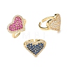 Brass Micro Pave Cubic Zirconia Cuff Open Rings RJEW-F204-07B-G-2